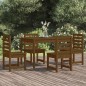 vidaXL Set de comedor de jardín 5 pzas madera maciza pino marrón miel vidaXL Set de comedor de jardín 5 pzas madera maciza pino marrón miel