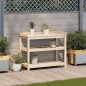 vidaXL Mesa de plantación con estantes madera pino 108x45x86,5 cm vidaXL Mesa de plantación con estantes madera pino 108x45x86,5 cm