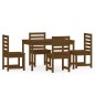 vidaXL Set de comedor de jardín 5 pzas madera maciza pino marrón miel vidaXL Set de comedor de jardín 5 pzas madera maciza pino marrón miel