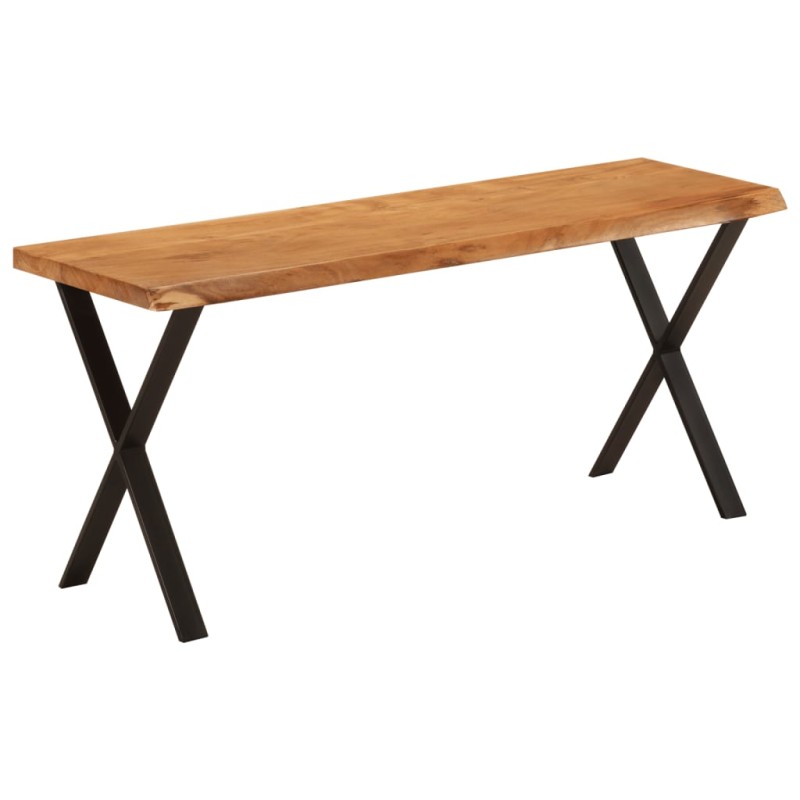 vidaXL Banco con borde natural madera de acacia maciza 105 cm vidaXL Banco con borde natural madera de acacia maciza 105 cm