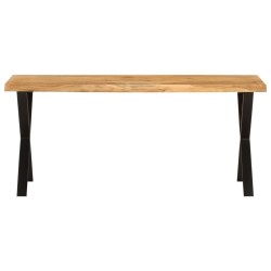 vidaXL Banco con borde natural madera de acacia maciza 105 cm