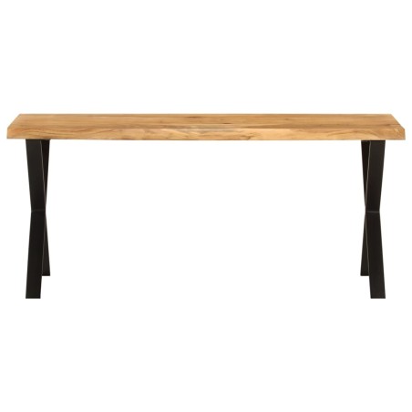 vidaXL Banco con borde natural madera de acacia maciza 105 cm