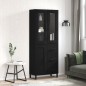 vidaXL Aparador alto madera contrachapada negro 69,5x34x180 cm vidaXL Aparador alto madera contrachapada negro 69,5x34x180 cm