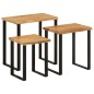 vidaXL Set de 3 mesas apilables con borde natural madera acacia maciza vidaXL Set de 3 mesas apilables con borde natural madera acacia maciza