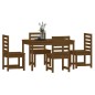 vidaXL Set de comedor de jardín 5 pzas madera maciza pino marrón miel vidaXL Set de comedor de jardín 5 pzas madera maciza pino marrón miel