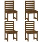 vidaXL Set de comedor de jardín 5 pzas madera maciza pino marrón miel vidaXL Set de comedor de jardín 5 pzas madera maciza pino marrón miel