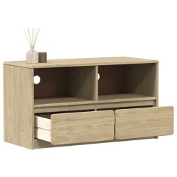 vidaXL Mueble de TV SAUDA madera maciza pino color roble 99x43x55 cm	
