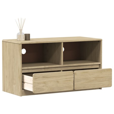 vidaXL Mueble de TV SAUDA madera maciza pino color roble 99x43x55 cm	