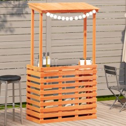vidaXL Mesa alta bar de jardín madera maciza marrón 112,5x57x195,5 cm