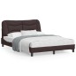vidaXL Estructura de cama con luces LED tela marrón oscuro 140x190 cm
