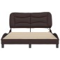 vidaXL Estructura de cama con luces LED tela marrón oscuro 140x190 cm