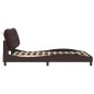 vidaXL Estructura de cama con luces LED tela marrón oscuro 140x190 cm