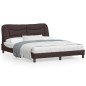vidaXL Estructura de cama con luces LED tela marrón oscuro 160x200 cm