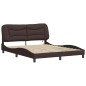 vidaXL Estructura de cama con luces LED tela marrón oscuro 160x200 cm