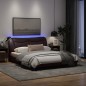 vidaXL Estructura de cama con luces LED tela marrón oscuro 160x200 cm