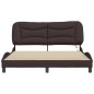 vidaXL Estructura de cama con luces LED tela marrón oscuro 160x200 cm