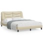 vidaXL Estructura de cama con luces LED tela crema 140x200 cm vidaXL Estructura de cama con luces LED tela crema 140x200 cm