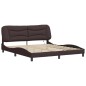 vidaXL Estructura de cama con luces LED tela marrón oscuro 180x200 cm