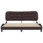 vidaXL Estructura de cama con luces LED tela marrón oscuro 180x200 cm