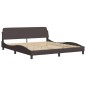 vidaXL Estructura de cama con luces LED tela marrón oscuro 180x200 cm