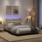 vidaXL Estructura de cama con luces LED tela crema 140x190 cm vidaXL Estructura de cama con luces LED tela crema 140x190 cm