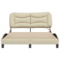 vidaXL Estructura de cama con luces LED tela crema 140x190 cm vidaXL Estructura de cama con luces LED tela crema 140x190 cm