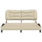 vidaXL Estructura de cama con luces LED tela crema 160x200 cm vidaXL Estructura de cama con luces LED tela crema 160x200 cm