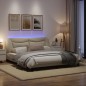 vidaXL Estructura de cama con luces LED tela crema 180x200 cm