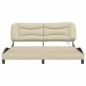 vidaXL Estructura de cama con luces LED tela crema 180x200 cm