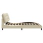 vidaXL Estructura de cama con luces LED tela crema 180x200 cm