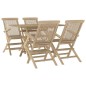 vidaXL Juego de comedor de jardín 5 piezas madera maciza de teca vidaXL Juego de comedor de jardín 5 piezas madera maciza de teca
