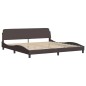 vidaXL Estructura de cama con luces LED tela marrón oscuro 200x200 cm vidaXL Estructura de cama con luces LED tela marrón oscuro 200x200 cm