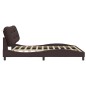 vidaXL Estructura de cama con luces LED tela marrón oscuro 200x200 cm vidaXL Estructura de cama con luces LED tela marrón oscuro 200x200 cm
