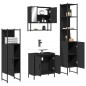 vidaXL Juego de muebles de baño 4 pzas madera contrachapada negro vidaXL Juego de muebles de baño 4 pzas madera contrachapada negro