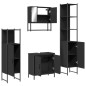 vidaXL Juego de muebles de baño 4 pzas madera contrachapada negro vidaXL Juego de muebles de baño 4 pzas madera contrachapada negro