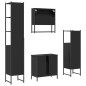 vidaXL Juego de muebles de baño 4 pzas madera contrachapada negro vidaXL Juego de muebles de baño 4 pzas madera contrachapada negro