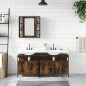 vidaXL Set de muebles baño 3 pzas madera contrachapada roble ahumado