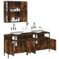 vidaXL Set de muebles baño 3 pzas madera contrachapada roble ahumado
