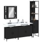 vidaXL Juego de muebles de baño 4 piezas madera de ingeniería negro vidaXL Juego de muebles de baño 4 piezas madera de ingeniería negro