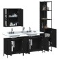 vidaXL Juego de muebles de baño 4 piezas madera de ingeniería negro vidaXL Juego de muebles de baño 4 piezas madera de ingeniería negro