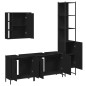vidaXL Juego de muebles de baño 4 piezas madera de ingeniería negro vidaXL Juego de muebles de baño 4 piezas madera de ingeniería negro