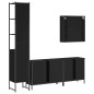vidaXL Juego de muebles de baño 4 piezas madera de ingeniería negro vidaXL Juego de muebles de baño 4 piezas madera de ingeniería negro