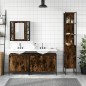 vidaXL Set de muebles de baño 4 piezas madera contrachapada roble humo vidaXL Set de muebles de baño 4 piezas madera contrachapada roble humo