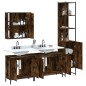 vidaXL Set de muebles de baño 4 piezas madera contrachapada roble humo vidaXL Set de muebles de baño 4 piezas madera contrachapada roble humo