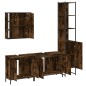 vidaXL Set de muebles de baño 4 piezas madera contrachapada roble humo vidaXL Set de muebles de baño 4 piezas madera contrachapada roble humo