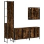 vidaXL Set de muebles de baño 4 piezas madera contrachapada roble humo vidaXL Set de muebles de baño 4 piezas madera contrachapada roble humo
