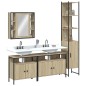 vidaXL Juego de muebles de baño 4 pzas madera ingeniería roble Sonoma vidaXL Juego de muebles de baño 4 pzas madera ingeniería roble Sonoma