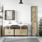 vidaXL Juego de muebles de baño 4 pzas madera ingeniería roble Sonoma vidaXL Juego de muebles de baño 4 pzas madera ingeniería roble Sonoma