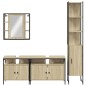 vidaXL Juego de muebles de baño 4 pzas madera ingeniería roble Sonoma vidaXL Juego de muebles de baño 4 pzas madera ingeniería roble Sonoma