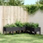 vidaXL Jardinera con patas PP negro 160x120x42 cm vidaXL Jardinera con patas PP negro 160x120x42 cm